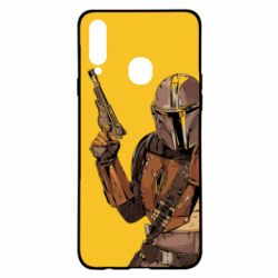 Чохол для Samsung A20s The Mandalorian  background yellow - PrintSalon
