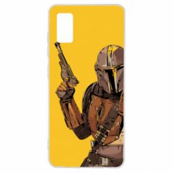 Чохол для Samsung A41 The Mandalorian  background yellow - PrintSalon