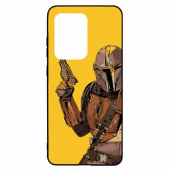Чохол для Samsung S20 Ultra The Mandalorian  background yellow - PrintSalon