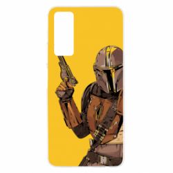 Чохол для Huawei P Smart 2021 The Mandalorian  background yellow - PrintSalon