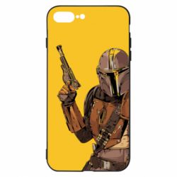 Чохол для iPhone 8 Plus The Mandalorian  background yellow - PrintSalon