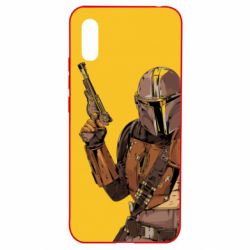 Чехол для Xiaomi Redmi 9a The Mandalorian background yellow