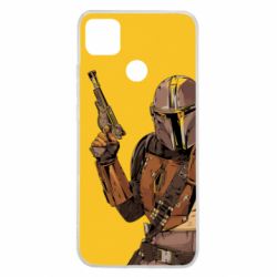 Чехол для Xiaomi Redmi 9c The Mandalorian background yellow
