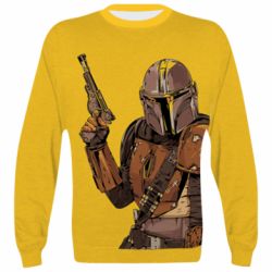3D світшот The Mandalorian  background yellow - PrintSalon