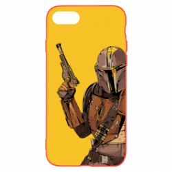 Чохол для iPhone SE 2022 The Mandalorian  background yellow - PrintSalon