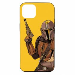 Чехол для iPhone 14 The Mandalorian background yellow