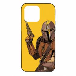 Чохол для iPhone 14 Pro Max The Mandalorian  background yellow - PrintSalon