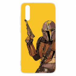 Чохол для Huawei P20 The Mandalorian  background yellow - PrintSalon