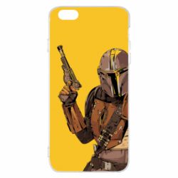 Чохол для iPhone 6 Plus/6S Plus The Mandalorian  background yellow - PrintSalon