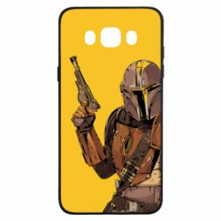 Чехол для Samsung J7 2016 The Mandalorian background yellow