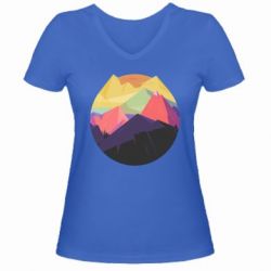 Женская футболка с V-образным вырезом The mountains Art - PrintSalon