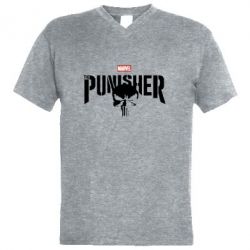 Мужская футболка  с V-образным вырезом The Punisher - PrintSalon