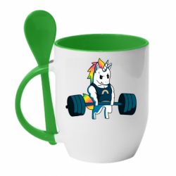 Чашка с ложкой The unicorn is rocking - PrintSalon