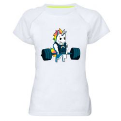 Женская футболка для спорта The unicorn is rocking - PrintSalon