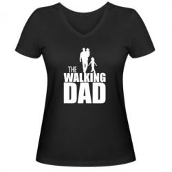 Женская футболка с V-образным вырезом The walking dad - PrintSalon