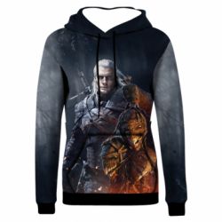 Жіноче 3D худі The witcher and witches head-PrintSalon Жіноче 3D худі The witcher and witches head
