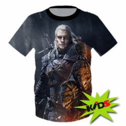 Детская 3D футболка The witcher and witches head - PrintSalon