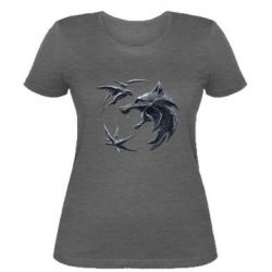 Женская футболка The  witcher: wolf and swallow - PrintSalon