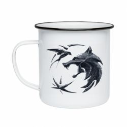 Кружка эмалированная The  witcher: wolf and swallow - PrintSalon