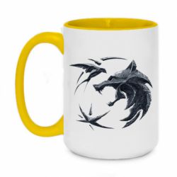 Чашка двухцветная 420ml The  witcher: wolf and swallow - PrintSalon