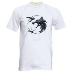 Мужская футболка для спорта The  witcher: wolf and swallow - PrintSalon
