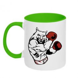 Чашка двухцветная 320ml The Wolf Boxer - PrintSalon