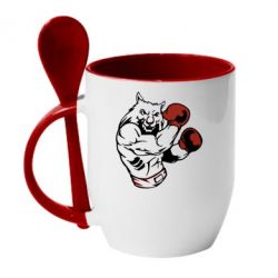 Чашка с ложкой The Wolf Boxer - PrintSalon