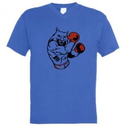 Мужская футболка  с V-образным вырезом The Wolf Boxer - PrintSalon