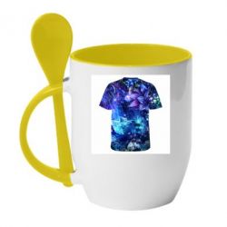 Чашка с ложкой The world inside us - PrintSalon