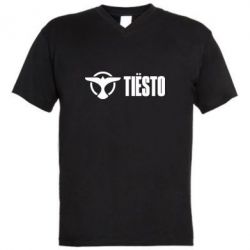 Мужская футболка  с V-образным вырезом Tiesto Logo 2 - PrintSalon