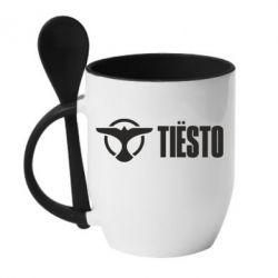 Чашка с ложкой Tiesto Logo 2 - PrintSalon
