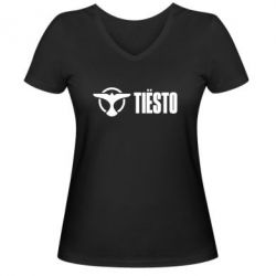 Женская футболка с V-образным вырезом Tiesto Logo 2 - PrintSalon