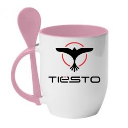 Чашка с ложкой Tiesto Logo 3 - PrintSalon