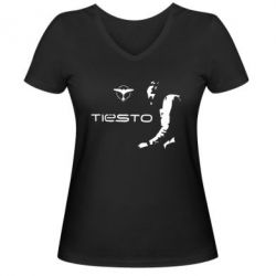 Женская футболка с V-образным вырезом Tiesto - PrintSalon