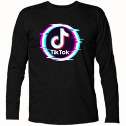 Футболка с длинным рукавом Tik tock glitch ring - PrintSalon