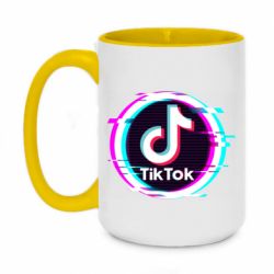 Чашка двухцветная 420ml Tik tock glitch ring - PrintSalon