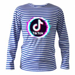 Тельняшка с длинным рукавом Tik tock glitch ring - PrintSalon