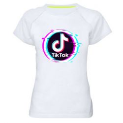 Женская футболка для спорта Tik tock glitch ring - PrintSalon