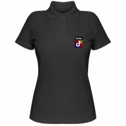 Женское поло Tik Tok Colorful Logo - PrintSalon