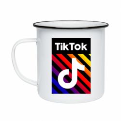 Кружка эмалированная Tik Tok Colorful Logo - PrintSalon