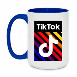 Чашка двухцветная 420ml Tik Tok Colorful Logo - PrintSalon