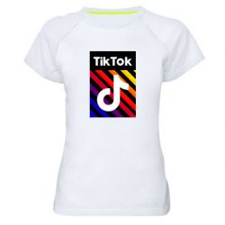 Женская футболка для спорта Tik Tok Colorful Logo - PrintSalon