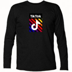 Футболка с длинным рукавом Tik Tok Colorful Logo - PrintSalon