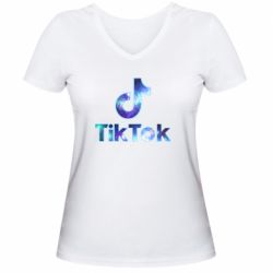 Женская футболка с V-образным вырезом Tik Tok Fan - PrintSalon