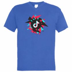 Мужская футболка  с V-образным вырезом Tik tok vector - PrintSalon