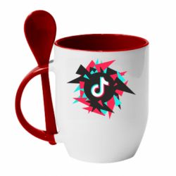 Чашка с ложкой Tik tok vector - PrintSalon