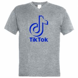 Мужская футболка  с V-образным вырезом Тик Ток - PrintSalon