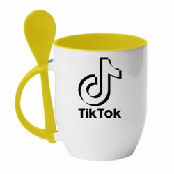 Чашка с ложкой Тик Ток - PrintSalon