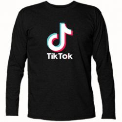 Футболка с длинным рукавом Tiktok logo - PrintSalon