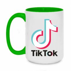 Чашка двухцветная 420ml Tiktok logo - PrintSalon